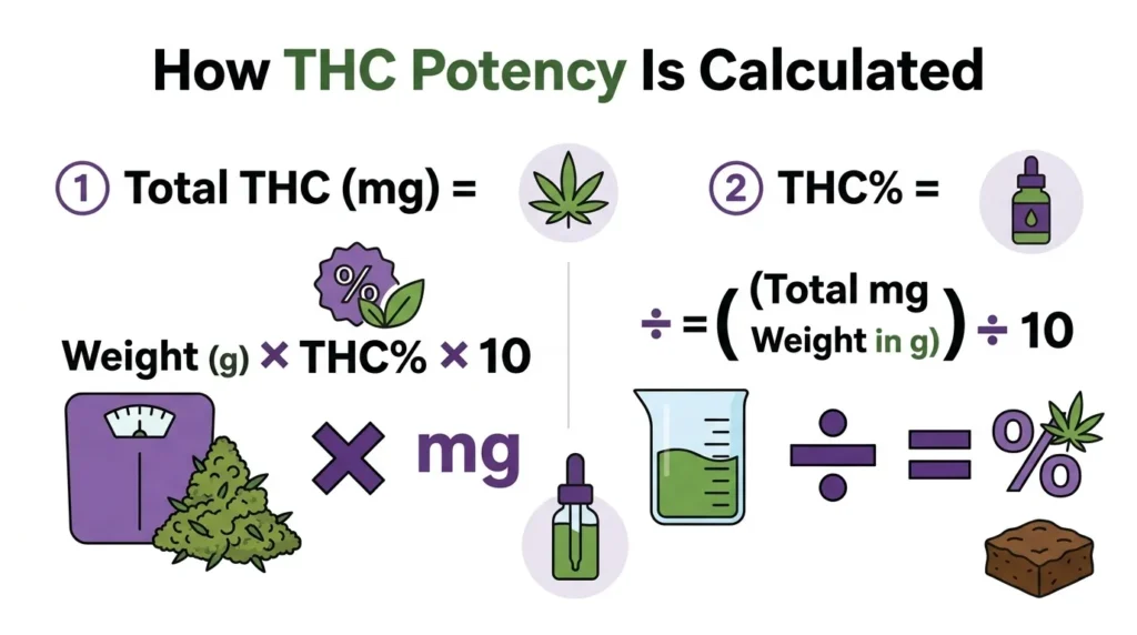 how to thc mg to percentage calculator
